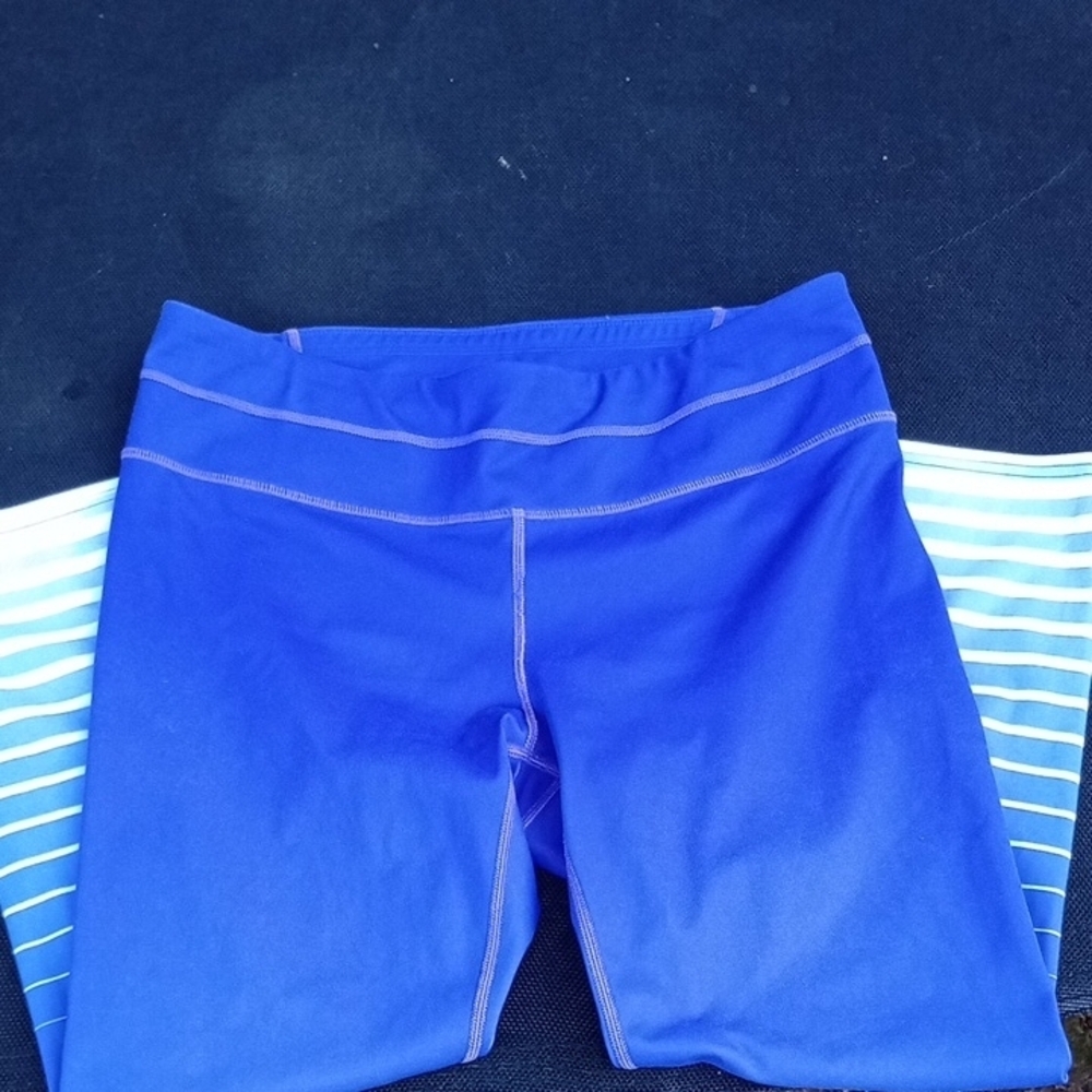 Athleta Vibrant Blue and‎ Striped Jeggings - Picture 9 of 11